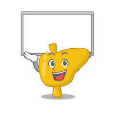 Poster - Caricature character of liver succeed lift up a board