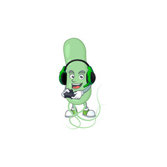 Sticker - A cartoon design of aquificae clever gamer play wearing headphone