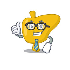 Sticker - cartoon drawing of liver Businessman wearing glasses and tie