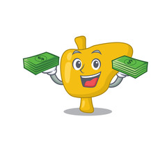 Sticker - A wealthy liver cartoon character with much money