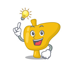 Sticker - Mascot character of smart liver has an idea gesture