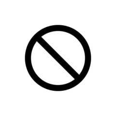 stop or prohibition icon vector design template in black flat design on white background