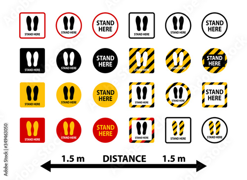 Cuadros en Lienzo Stand here and keep distance stickers collection.