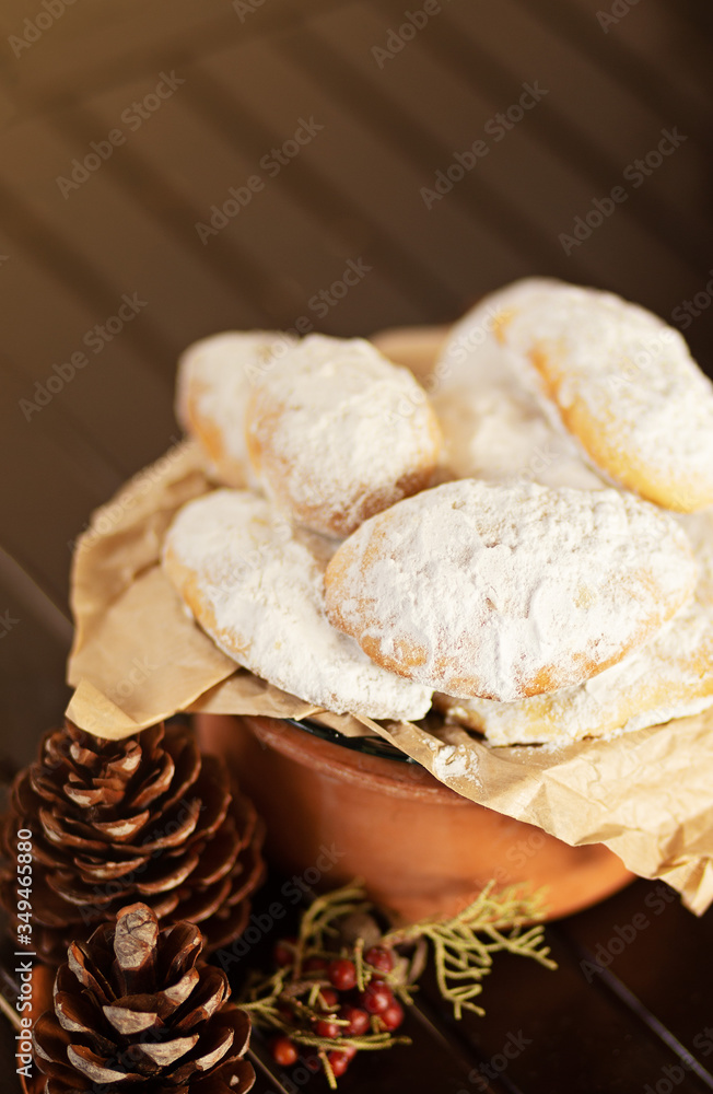 traditional cyprus kourabiedes turkish homemade cookies with filling of ...