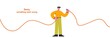 © Богдан Скрипник - Cartoon guy hold unplugged cable internet disconnect vector flat illustration. Colorful confused man having problem broken network connection isolated on white background. Sorry, something went wrong