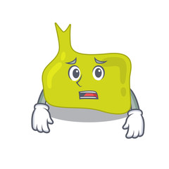 Sticker - Cartoon design style of pituitary having worried face