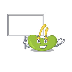 Poster - Cartoon picture of spleen mascot design style carries a board