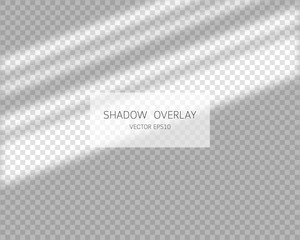 Wall Mural - Shadow overlay effect. Natural shadows from window isolated on transparent background. Vector illustration. 