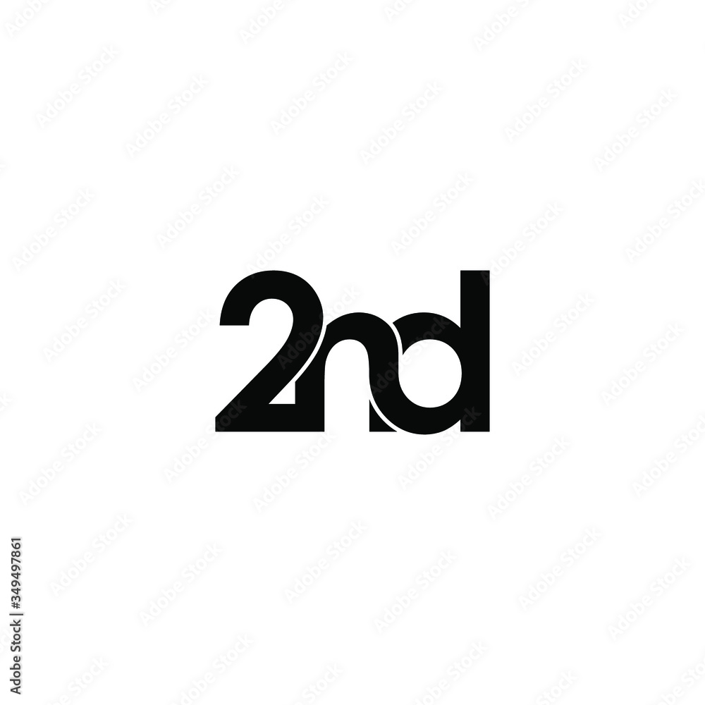 2nd typography letter original monogram logo design Stock Vector
