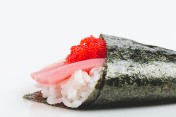 Sticker - Temaki with fresh tuna and red caviar.