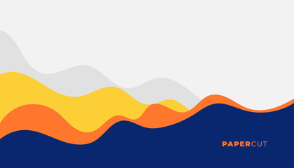 Sticker - stylish wave background in yellow and blue colors