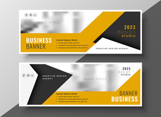 Wall Mural - modern yellow business presentation banner design set