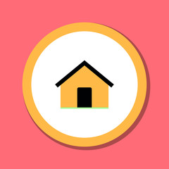 Sticker - home icon on a yellow background