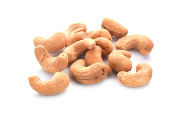 Wall Mural - cashew nuts isolated on white background