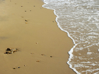 Poster - soft wave of the sea on sand beach