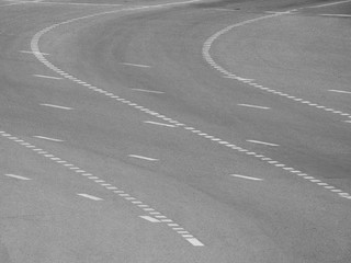 Canvas Print - curve asphalt road with white line