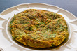 omelet made with green vegetables ready to eat