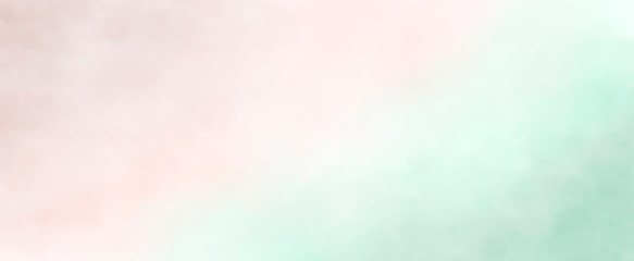 Wall Mural - light pink and green watercolor background diagonal gradient background. paper illustration desktop 
