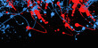 abstract colorful splatter paint texture on black background.