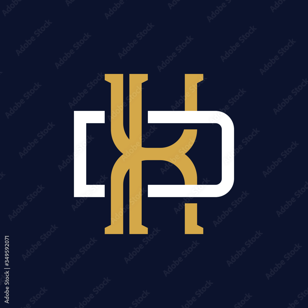 Initial Letter XD DX Monogram Logo Design Stock Vector | Adobe Stock