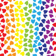 © Julia - Seamless pattern with rainbow color hearts on white background. Vector design for textile, backgrounds, clothes, wrapping paper, web sites and wallpaper. Fashion illustration seamless pattern.