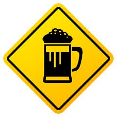 Sticker - Beer served here vector sign