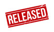 Released Rubber Stamp. Red Released Rubber Grunge Stamp Seal Vector Illustration
