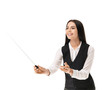 © Pixel-Shot - Young female conductor on white background