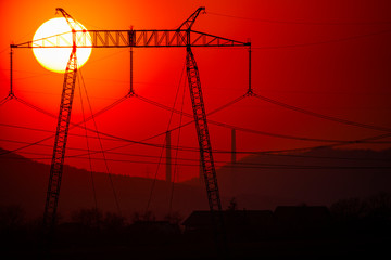 Canvas Print - Pylon at the sunset