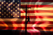 Lineman Sunset with USA Flag