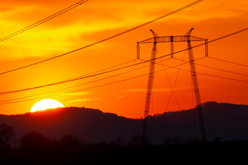 Wall Mural - Solar disk at the sunset