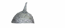 Tin Foil Hat Isolated On White Background. Conspiracy Theory. Web Banner.