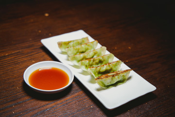 Wall Mural - Vegetable Gyoza with Sauce