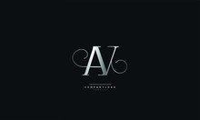 AV VA A V Letter Logo Alphabet Design Icon Vector Symbol