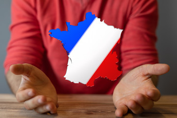 3d Digital France map country  illustration