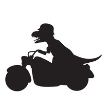 T-rex Dinosaur Biker Silhouette Illustration