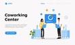 © Honeybe - Coworking Center Vector Illustration Concept, Suitable for web landing page, ui, mobile app, editorial design, flyer, banner, and other related occasion