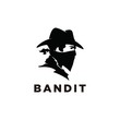 cowboy bandit with Bandana Scarf Mask illustration