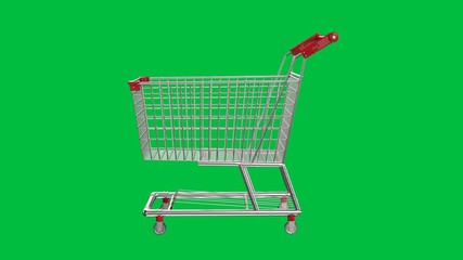 Sticker - Empty shopping cart on green screen