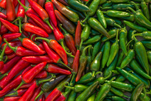 Large Crop Of Red And Green Hot Chili Peppers