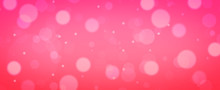 Glowing Pink Circles.  Spring Concept.  Blurred Bokeh Circles.  Website Banner.  Celebration.