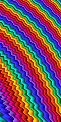 Wall Mural - Bright rainbow wavy abstract background. Artwork for creative design and art.