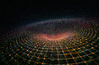 3D rendering of singularity of massive black hole or wormhole, concept of curved spacetime.