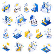 Remote Management Isometric Icons 