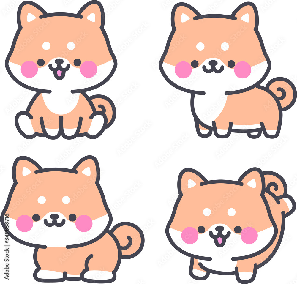 かわいい柴犬のイラスト Wall Mural Ai Ai Wallpaper Murals 朝美 竹内