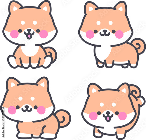 かわいい柴犬のイラスト Wall Mural Ai Ai Wallpaper Murals 朝美 竹内