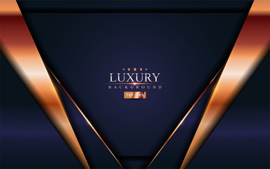 Luxury blue and golden lines background design.