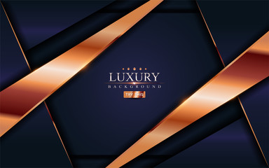 Luxury blue and golden lines background design.