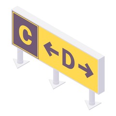 Wall Mural - Airport taxiway sign isometric. 3d illustration isolated on white