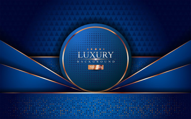 Sticker - Luxury blue and golden lines background design.